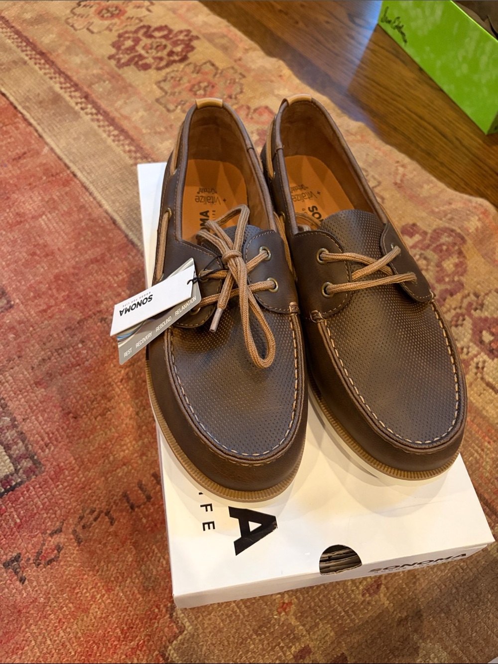 Sonoma Men’s Brown Perforated Boat Shoes